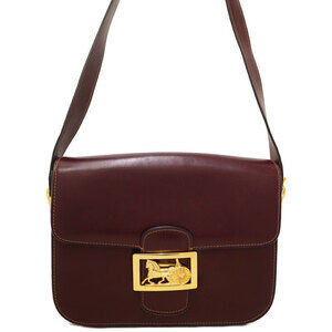 Celine Horse Carriage shoulder bag leather Red